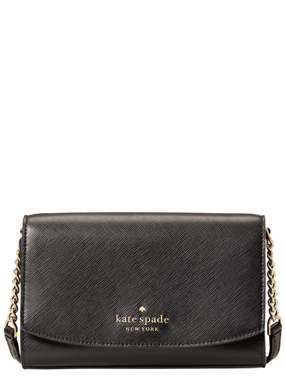 kate spade Black Saffiano Leather Chain-Shoulder Crossbody